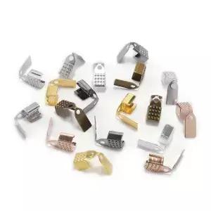 100pcs 4 5 6 금속 로프 패스너 크림프 오버 코드 엔드 캡 가죽 클립 커넥터 DIY 쥬얼리에 대 한 결과 공급