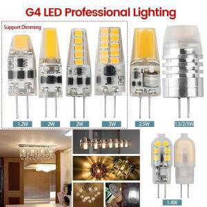 LED 미니 G4 AC DC 12V 24V 저전력 1.2W 2W 3W 효율 스트로브 프리, 크리스탈 샹들리에 주방 변기, 2-20 개