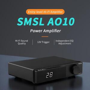 SMSL AO10 파워 앰프 블루투스5.3 TPA3116x2 칩 입력 12V 동기식 스위치 100Wx2 2옴 스피커 출력 클래스 D