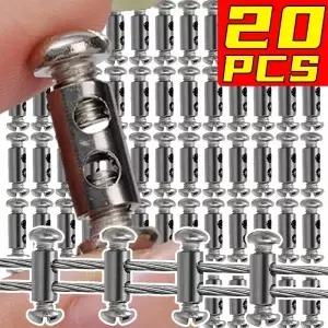 10/20PCS 와이어 로프 페럴 스톱 슬리브 클램프 1.52.5 스틸 케이블 DIY 스로틀 브레이크 수리 오토바이