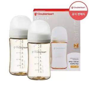 더블하트 3세대 PPSU 아기 젖병 240ml 트윈팩 젖꼭지 미포함 GST MNS