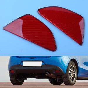 1Pair Car ABS 레드 리어 포그 라이트 리플렉터 Fit For Mazda 2 Demio 5 Door Hatchback 2015