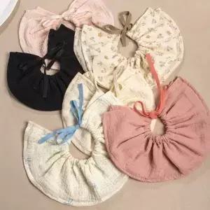 새로운 귀여운 Drawstring Bibs 신생아 면화 거즈 타액 수건 Burp Cloths Bandana Scarf for Boy Girl Soft