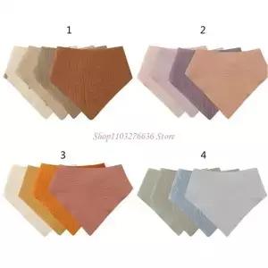 r6fd 4 pcs 먹이기 턱받이 소프트 순수면 두건 모슬린 흡수 타액 타월 삼각형 스카프 g