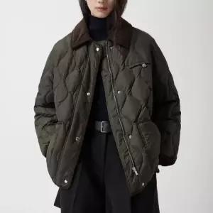 [AK수원점] [주크] 코듀로이 카라 하프 퀼팅 구스 다운