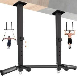 24인치 천장 마운트 차고 / 지하실 라프터 헤비 듀티 800LBS 조절 가능한 높이 멀티 그립 턱 업 바 조이스트