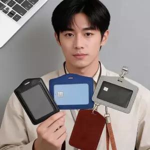 명함 지갑 카드 홀더 사원증 목걸이 가죽 케이스 사무실 직장인 ...