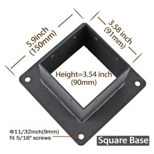 A002 인치(:3.5x3.5인치) 데크 난간용 나사가 있는 포스트 스테인레스 스틸 플랜지 앵커 베이스(1팩)