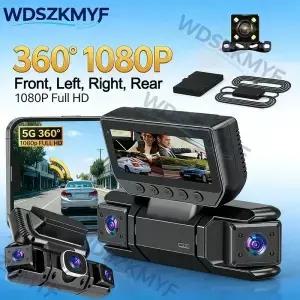 WIFI 4채널 360도 차량용 DVR 1080P 비디오 레코더 앱 지원 블랙박스 24시간 주차 모니터링 전후방 카메라
