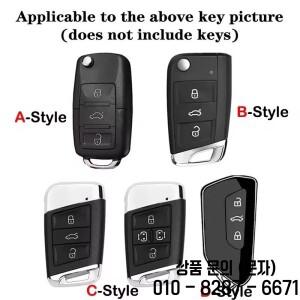 아연 합금 가죽 자동차 키 케이스 커버 쉘 VW 폭스바겐 호환 마고탄 파사트 B8 스코다 슈퍼 코디아크 A7 액