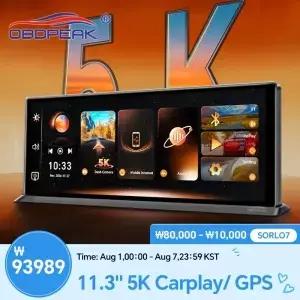 K8 Pro 차량용 DVR 카메라 5K 11.3인치 블랙박스 GPS 네비게이션 무선 CarPlay 안드로이드 오토 야간 시야