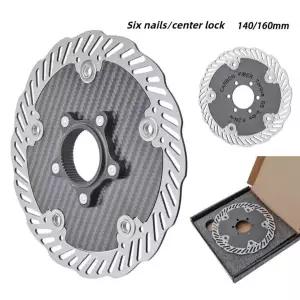 탄소 섬유 브레이크 디스크 플로팅 로터 140mm 160mm 경량 고강도 센터락 6 볼트 MTB 로드 바이크 사이클링
