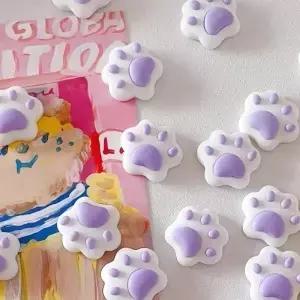 30개 귀여운 라인스톤 DIY 네일 3D 장식용 쥬얼리 믹스 네일아트 레진 고양이 발 모양 참
