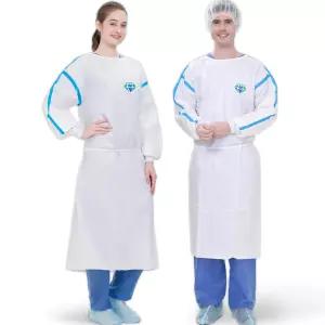 Medtecs 일회용 가운 - 레벨 3 PPSB 라미네이트 PE 63 GSM 10/100 PC