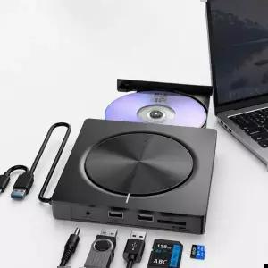 유니콘 in 1멀티 외장 CD/DVD RW USB A+C타입 B허브 카드리더기 CD-500R