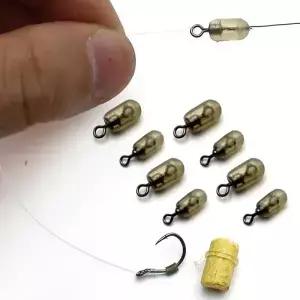 30pcs 잉어 낚시 액세서리 피더 회전 커넥터 미끼 케이지 머리 조작 일치 태클에 대 한 중지 구슬