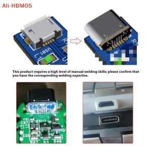(HB05) PCB 납땜용 2Pcs 충전 포트 DIY 수리 어댑터 USB 커넥터 유형 암 잭 5핀 SMD Type-C 소켓