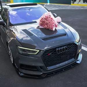 아우디 A3 S-Line S3 8V F/L 2017- 튜닝 프론트 범퍼 프로텍터 바디 키트용 글로스 블랙 카 프론트 범퍼 스