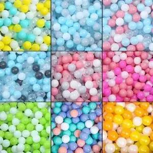 50Pcs 색상 플라스틱 공 물 풀 바다 파도 농구 후프 놀이 집 야외 텐트 장난감 소품과 수영 구덩이