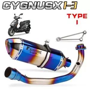 시그너스-X 125cc 시그너스 2002-2019용 오토바이 배기구 프론트 링크 튜브 풀 시스템 개조 51MM 머플러