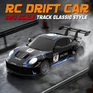 1:24 4륜구동 RC 드리프트 자동차 무선 조종 20KM/H 고속 레이싱카(LED 라이트 포함) 어린이 남자아이들을