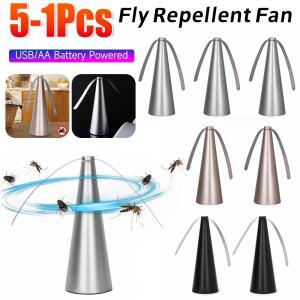 1-5PCS 자동 모기 구충제 팬 USB/배터리 플라이 배터리 구동 홈 아웃을 휴대용 해충 방제