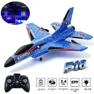 RC 비행기 F16 항공기 2.4G 무선 조종 전투기 야간 LED EPP 폼 수직 어린이 및 성인용 장난감