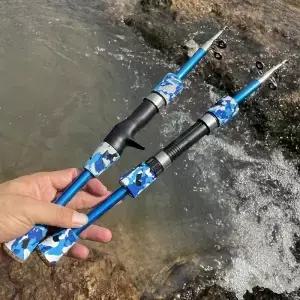 텔레스코픽 탄소 섬유 낚싯대 1.3M 1.5M 1.8M 코르크 핸들 스피닝 캐스팅 폴 휴대용 여행 페스카 미니 송어