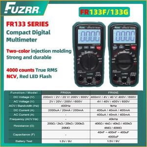 FUZRR FR133F/FR133G 디지털 멀티미터 자동 범위 조정 True RMS 1000V 600A 클램프 고정밀 전기 기술자용
