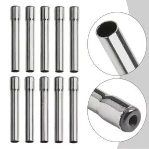 탑 낚싯대 팁 가이드 1.2mm 10pcs 낚시 중공 부품 수리 막대 실버 스테인레스 스틸