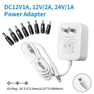 컴팩트 최신형 전원 어댑터 12V 미국 플러그 1A 5.5mm*2.5mm 110-220V에서 변환하는 스위칭 공급 장치(8개