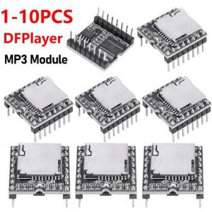 DFPlayer 미니 MP3 플레이어 모듈 TF 카드 U 디스크 DF 오디오 음성 Arduino 용 IO/직렬 포트/AD MP3-TF-16