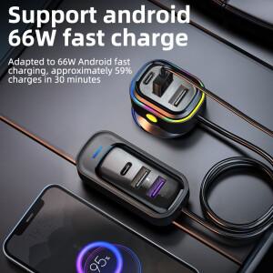 81W 차량용 충전기 어댑터 6 in 뒷줄 클립 포함 고속 유형 C 슬롯 범용 12v-24v