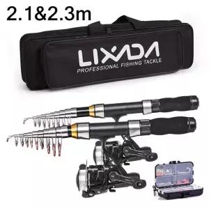 Lixada 2.1m 2.3 m 텔레스코픽 낚싯대 릴 콤보 풀 키트 탄소 섬유 폴 스피닝 낚시 가방 케이스 페스카 기어