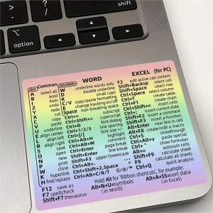 Windows  Word/Excel  참조 가이드 키보드 단축키 스티커, 노트북 잔여물 없음 비닐