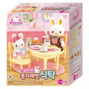 원앤원 인형놀이 콩지래빗 가구세트 식탁 (인형 별매) 인형 엄마놀이 역할