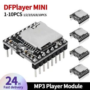 DFPlayer 미니 MP3 플레이어 모듈 V3.0, 16P TF 카드, U 디스크 DF 음성 디코드 보드, 아두이노용 WAV 지원