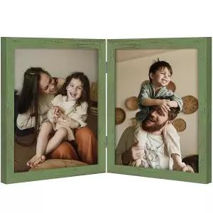 decorUhome 더블 8x10인치 사진 액자 엔지니어드 우드 접이식 액자