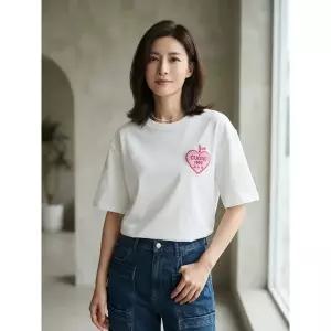 한정수량 베네통 애플자수 포인트 티셔츠 BATSF7541 2815327