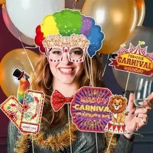 서커스 광대 생일 사진 부스 소품 DIY 재미 있은 조커 Photobooth 스틱 파티 웨딩 장식