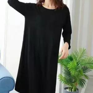 여성 캡 내장 원피스 여성 긴 팔 잠옷 노브라 데일리 이지웨어 파자마 사계절 순면 간절기 라운드 박시핏