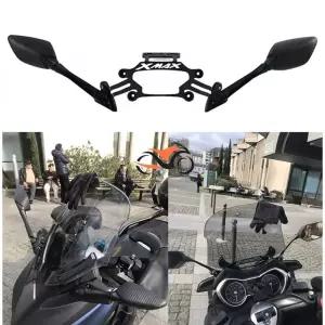 오토바이 백미러 오토바이 휴대폰 GPS 브래킷 거치대 미러 17-22 XMAX300 400 125 250