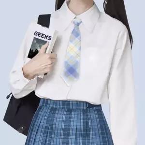오너클랜 TBZ 교복 체크 자동 넥타이 스카이) G 타이 스쿨룩 교복 자동넥타이