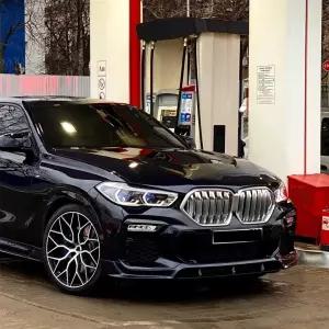 프론트 범퍼 립 스플리터 커버 턱 카 액세서리 에어댐 카본 파이버 룩 BMW X6 G06 프리-LCI M 스포츠 -용