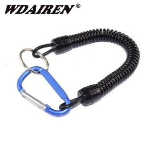 1Pc 낚시 도구 Anti-Lost Lanyard 텔레스코픽 탄성 유지 로프 안전 스프링 매는 밧줄 열쇠 고리 체인 액세