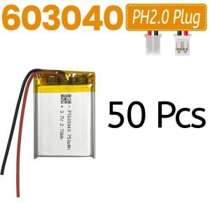 3.7V 리튬 폴리머 충전식 배터리 750mAh 모델 063040 및 GPS 네비게이터 MP3 플레이어 블루투스 스피커용