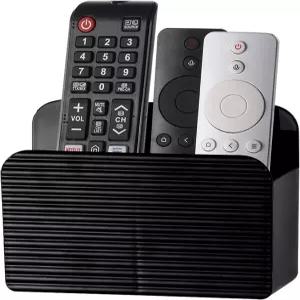 LINFIDITE 접착식 TV 리모컨 홀더 벽걸이형 침대 옆 벽 캐디 보관 정리 스탠드 박스 2개 또는 4개용 블랙