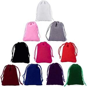 10PCS 벨벳 Drawstrings 쥬얼리 가방 사탕 선물 크리스마스 파티 결혼식을위한 저장 파우치를 커스텀 할 수