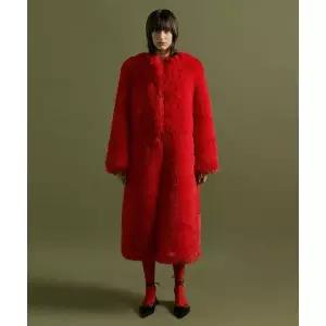 MOLLIOLLI CERA 투웨이 헤비 퍼코트 [레드] 2376558