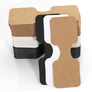 보석 전시를 위한 50pcs 3.5x9cm Kraft 종이 카드 Flodable 포장 자동차dborad